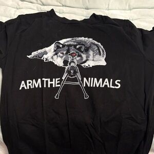 Black 'Arm The Animals' Graphic Tee